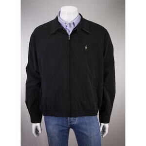 Polo Ralph Lauren Men's Black Microfiber Zip Front Cafe Jacket XL